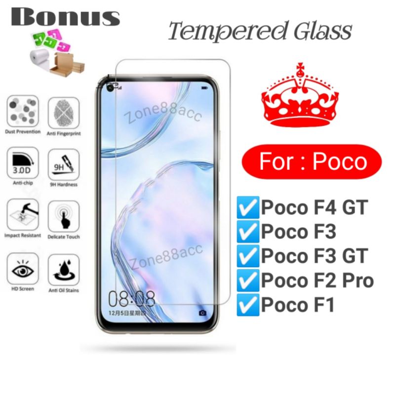 Antigores Tempered glass screen guard protector Xiaomi Pocofone Poco F4 F3 F2 F1 GT Pro TG Bening Antiblue Spy Blue light Full Garskin Lensa Lens Pelindung Layar Kamera ceramic kaca