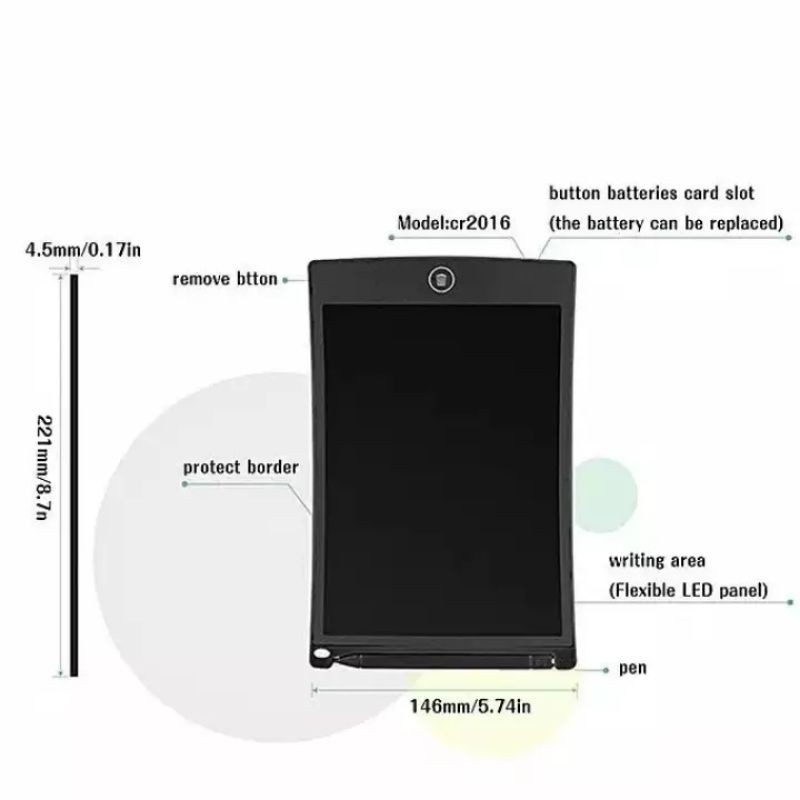 LCD Writing Tablet 8.5&quot; Papan Tulis Anak dan Dewasa/Writing Tab On/Off