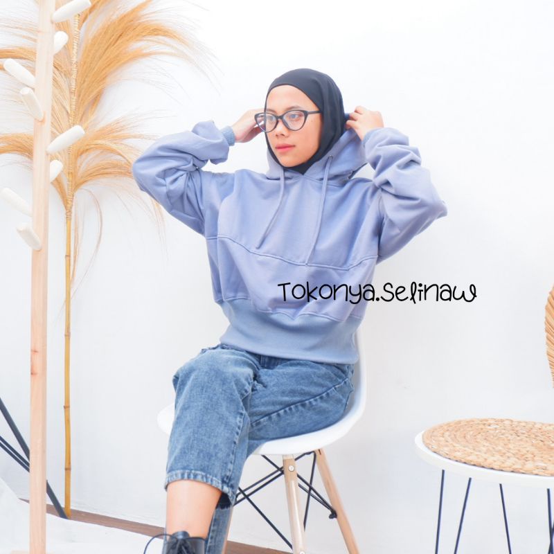 HOODIE NANDA CROP / CROP HOODIE KUPLUK / CROP JUMPER WANITA / BAJU CROP WANITA / HOODIE TEBAL CROP /
