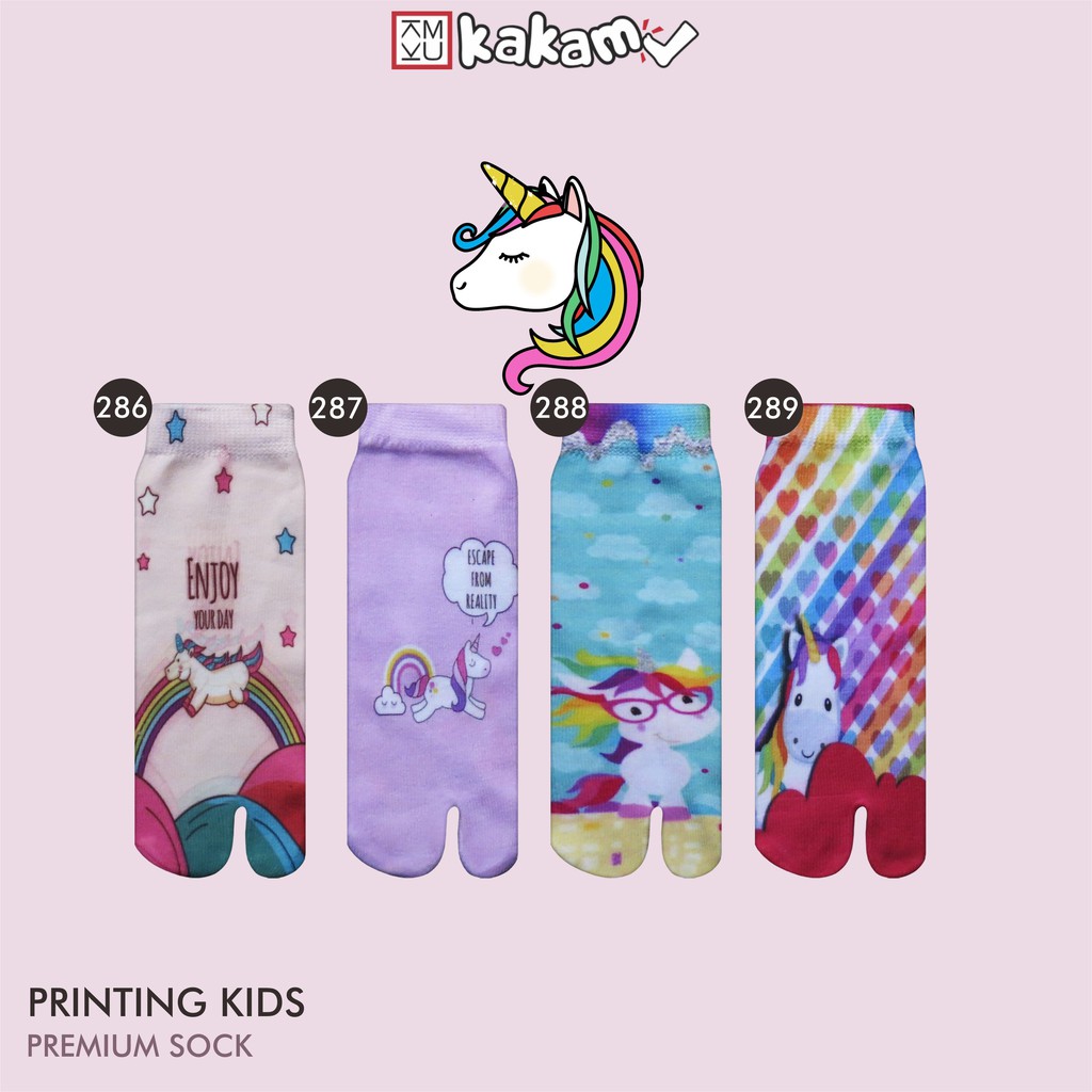 Kaos Kaki Jempol Anak Printing Karakter Unicorn, Hello Kitty 15