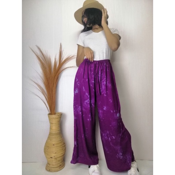 Celana Kulot Alea Panjang Tie Dye Rayon Bali / Kulot Bali / Kulot Tie Dye / Kulot Panjang