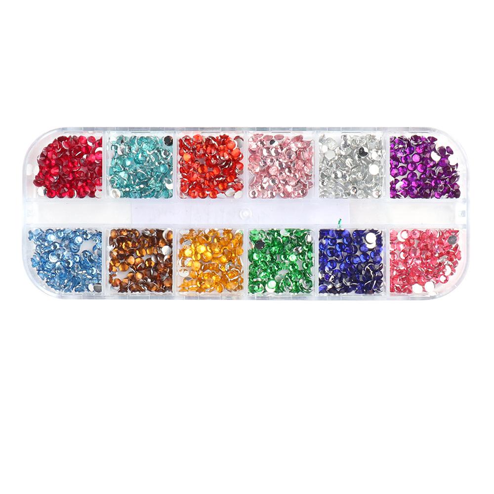 Preva Nail Rhinestones Dekorasi Nail Art Manik-Manik Warna-Warni Desain Batu Kuku 3D