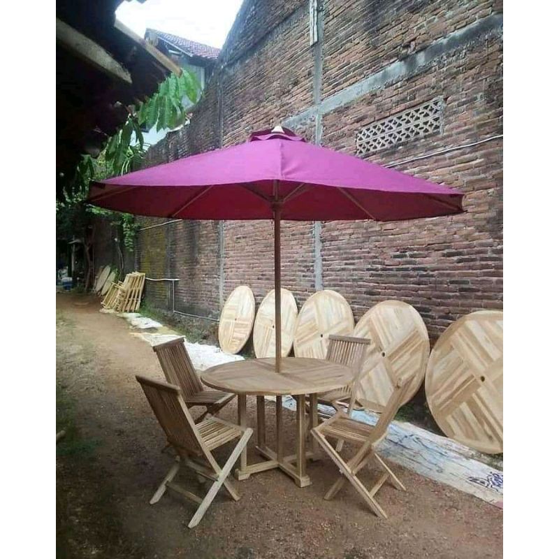 meja kursi pantai | kursi pantai kayu jati mentahan Kursi Meja Santai Full Kayu Jati