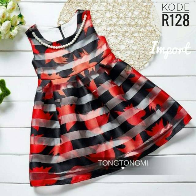 DRESS IMPORT TONG TONG MI MERAH