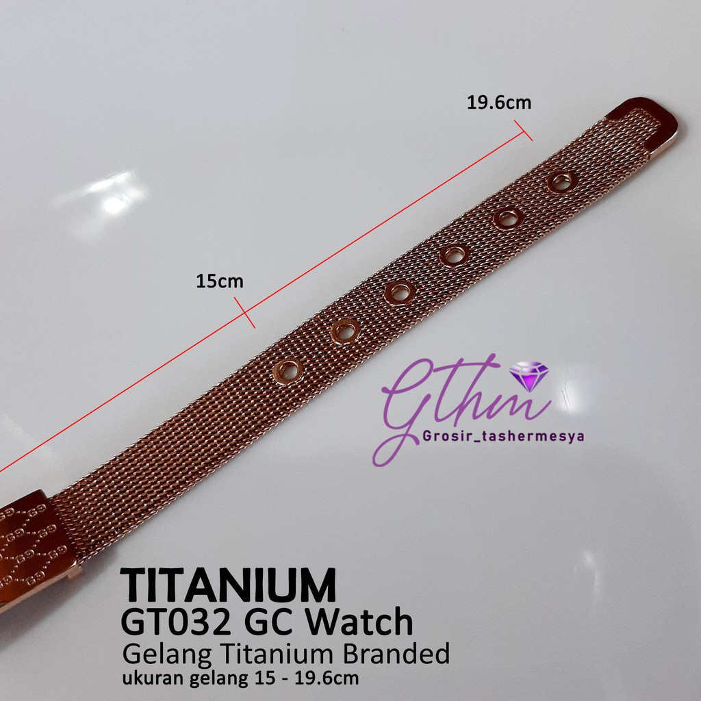 gelang titanium wanita gc peneng mirip jam  tangan keren mewah premium stainless steel 316L gt032