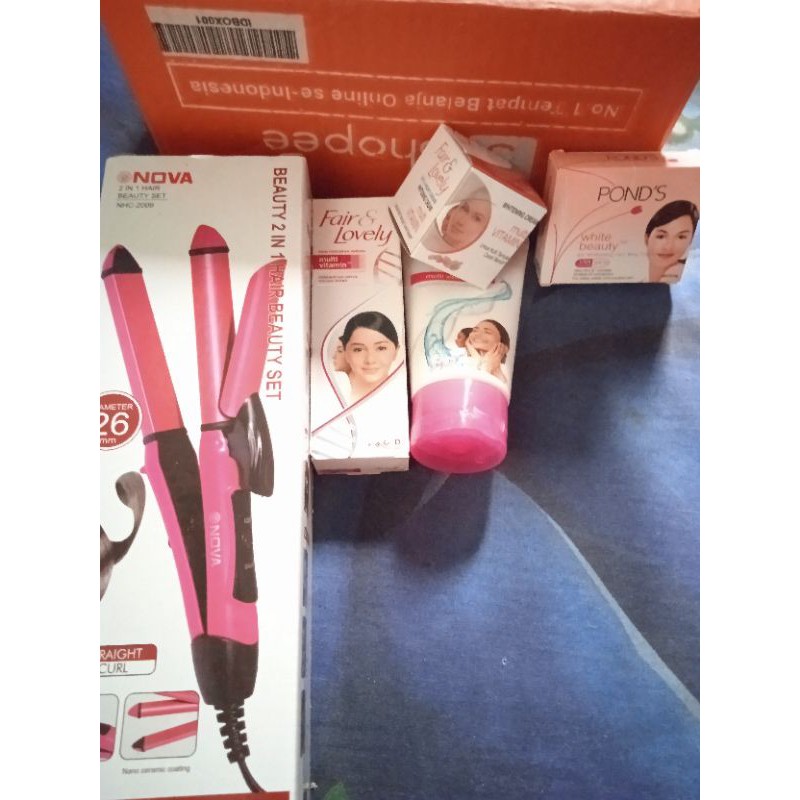 paket cantik CATOKAN NOVA 2IN1+FACIAL FOAM 50GRAM+PELEMBAB 25GRAM+BEDAKREFIL PONDS+CREAM SIANG MALAM
