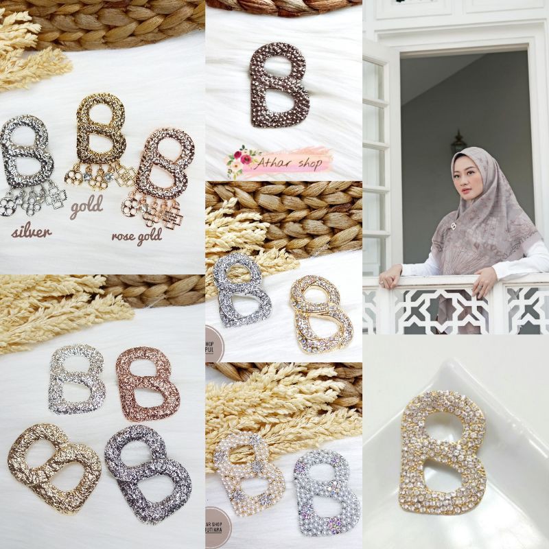 bros branded kekinian import premium terlaris/brooch signature/bros hijab athar shop COD