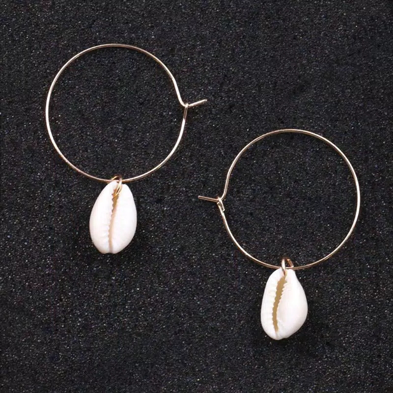 Anting Fashion Wanita Import Anting Korea Style Model Hoops Mix Kerang Terkini 428