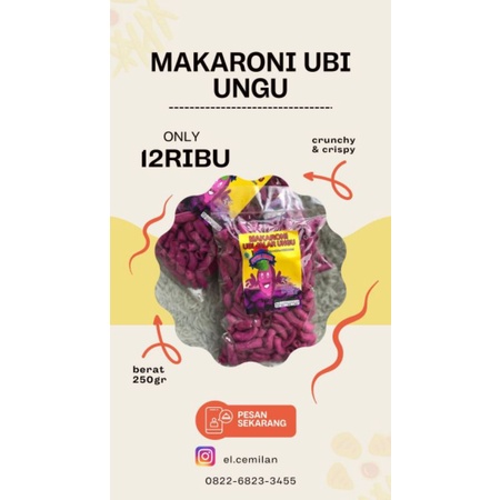 

*Termurah* Cemilan Makaroni Ubi ungu, ubi pandan, ubi cilembu best seller