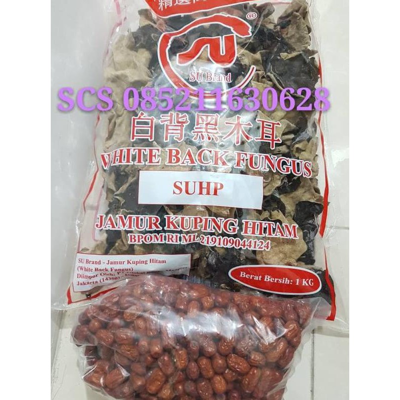 

JAMUR KUPING HITAM PUTIH 1 KG + ANGCO KURMA CINA 1 KG