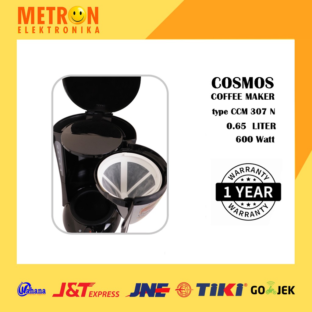 COSMOS CCM 307 N - COFFEE MAKER NEW - 6 CUP 0.65 LT 600 WATT