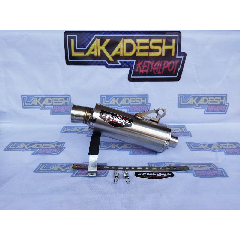 SILENCER (ONLY) KNALPOT BLACK DEVIL+LASER NAMA (INLET 38/50) BEAT MIO VARIO AEROX SCOOPY NMAX PCX ADV LEXI DLL