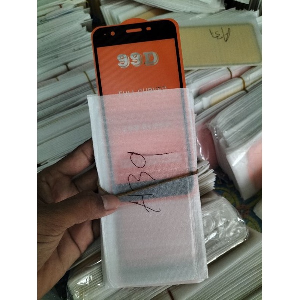 tempered glass full lapis hitam type hp Oppo A39