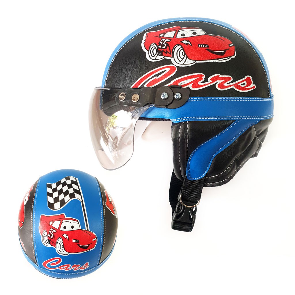 Helm Anak Retro Karakter Cars