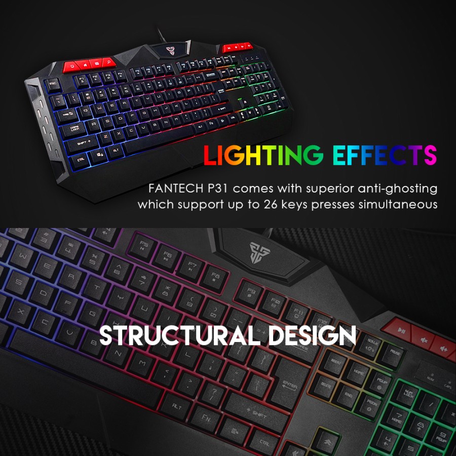 FANTECH P31 COMBO GAMING SET 3 IN 1 KEYBOARD MOUSE MOUSEPAD