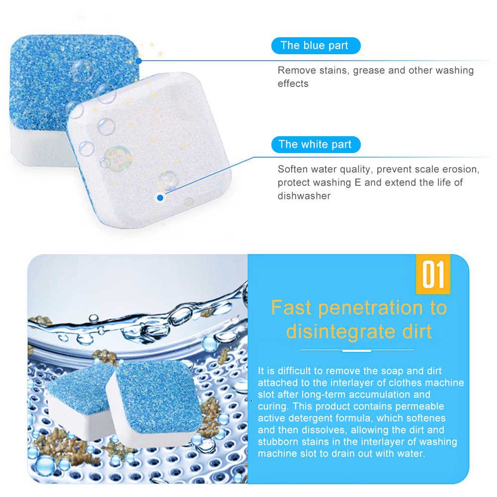 TABLET PEMBERSIH MESIN CUCI / OBAT ANTI BAKTERI KOTORAN / DEEP CLEANING WASHING MACHINE