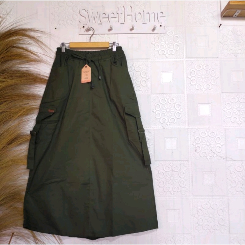 ROK CHINOS WANITA CARGO KEKINIAN // ROK WANITA JOGER // ROK WANITA KEKINIAN-ARMY
