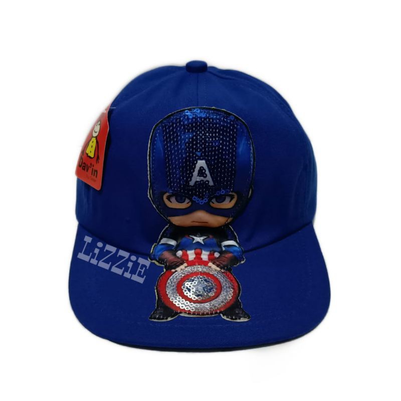 Topi anak LED Captain America Topi Led