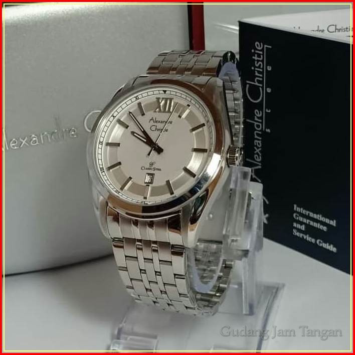 JAM TANGAN PRIA ALEXANDRE CHRISTIE AC 8501 SILVER ORIGINAL