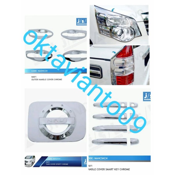Paket lengkap NAV1 chrome outer handle tank garnish JSL