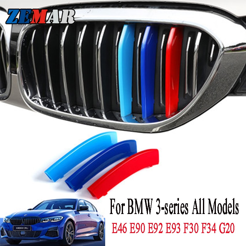 3pcs Klip Strap Grille Mobil Balap Bmw G20 E90 E91 E92 E93 F30 F34 E46 Coupe 3 Series Gt Bahan Abs