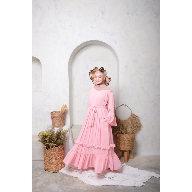 hawla dress ceruty babydoll cantik elegan