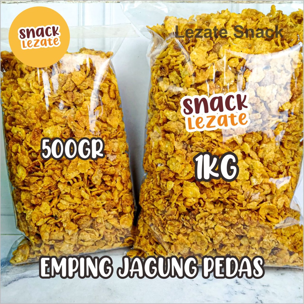 

Emping Jagung 1KG Kiloan Murah Rasa Pedas Manis / Jagung Geprek Camilan Murah Emping Corn