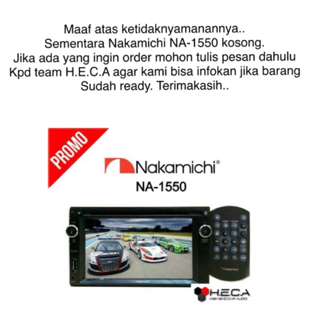 Nakamichi NA-1550 Tape Mobil NA1550 Double Din NA 1550 Head Unit Audio Mobil