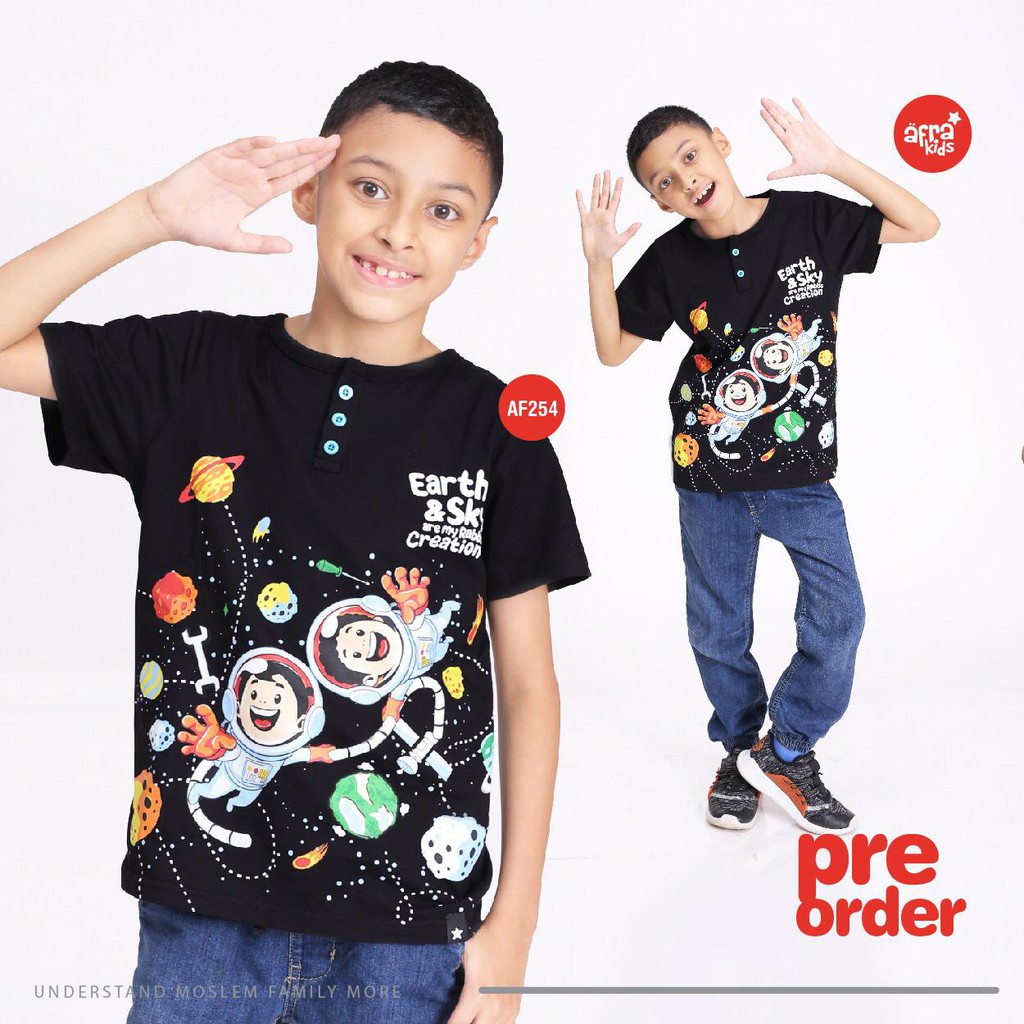 Kaos Anak Afrakids Lengan Pendek Kancing untuk anak 2-12th AF254 AF275 AF262 AF263 AF264