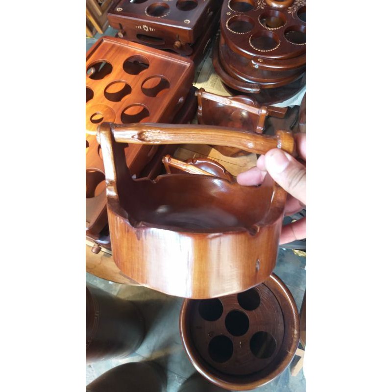 Asbak Rokok Kayu Jati Model Anting