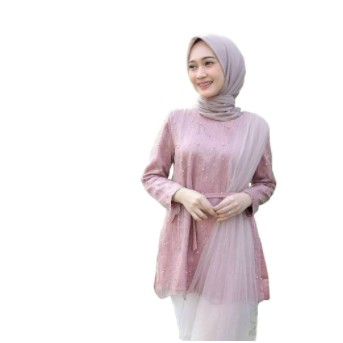 Baju Tunik Wanita remaja Atasan Wanita Brukat Best Seller Kekinian Terbaru Outfit Kondangan