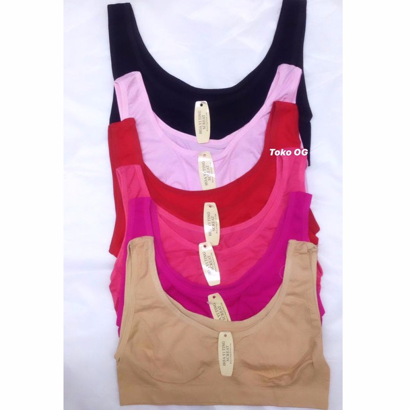 Miniset rajut bagus dan murah miniset remaja / sport bra tidak busa bahan rajut bisa melar banyak