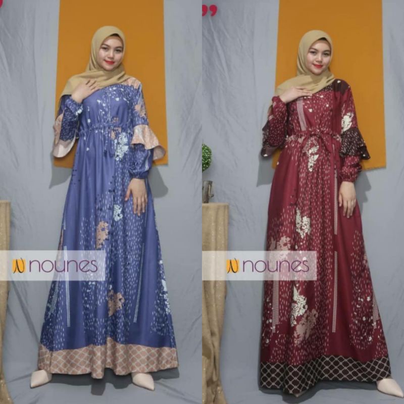 DRESS SERIES NOUNES HUJAN SERUT Gamis Pesta Raya Lebaran Syari Wanita Maxmara lux