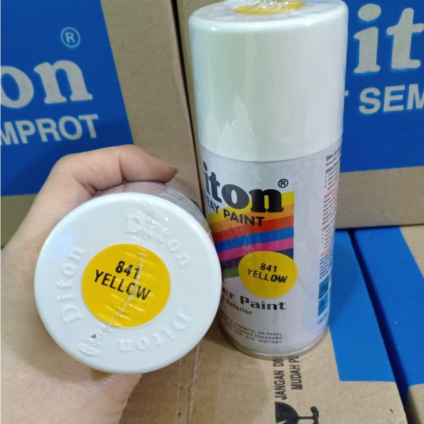 DITON Spray Paint Acrylic Lacquer Paint Pilox Cat Semprot - 841 Yellow / Kuning / Yelow (150cc/Kecil)