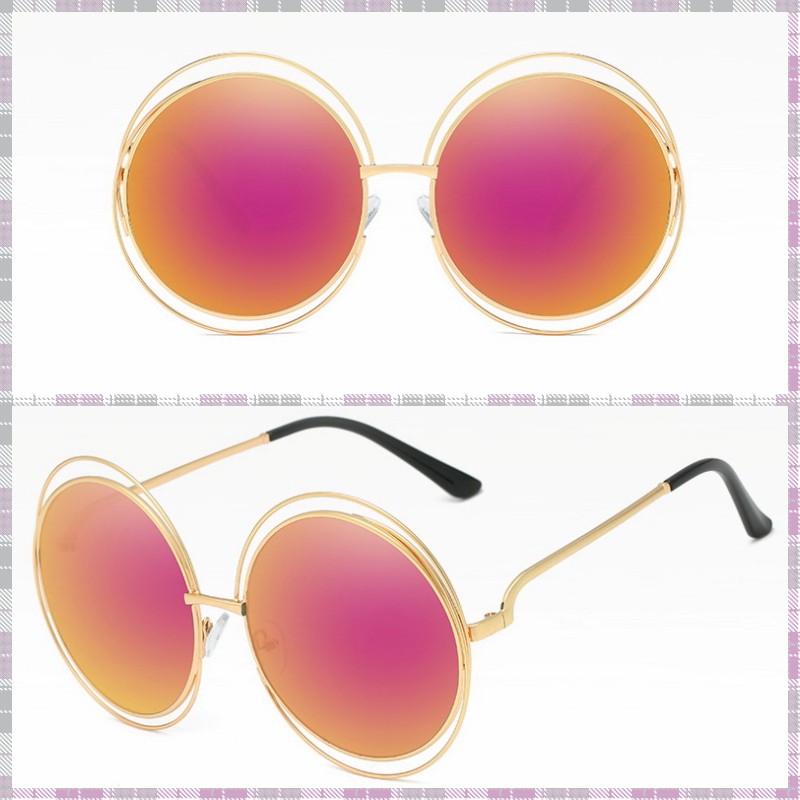 (4 WARNA) Kacamata Premium Bulat Frame Double Fashion Korea - G001