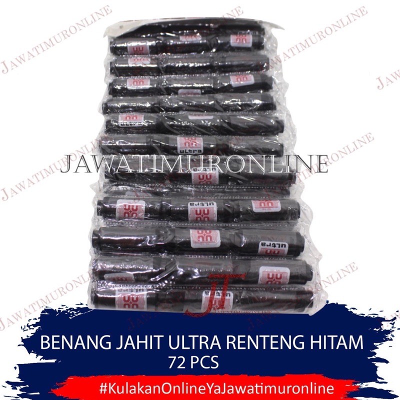 Benang Jahit Ultra 160 Yards Rentengan Hitam (1 Renteng)