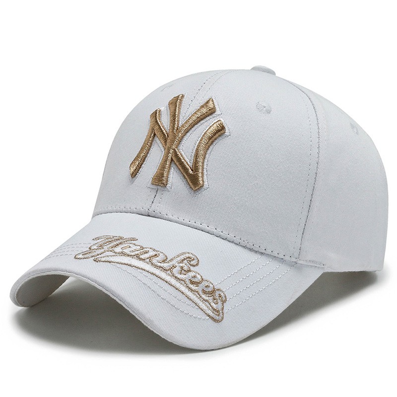 New York Yankees Topi Baseball NY Cap Casual Sport Pria Wanita-White