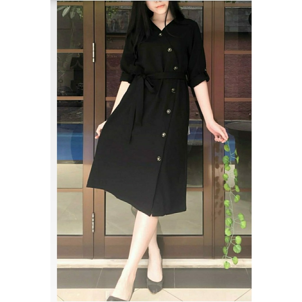 *[NSFK] Dress Ichiko / Dres Terbaru Murah / Baju Dress Korea / Pakaian Wanita Korea / Dress polos