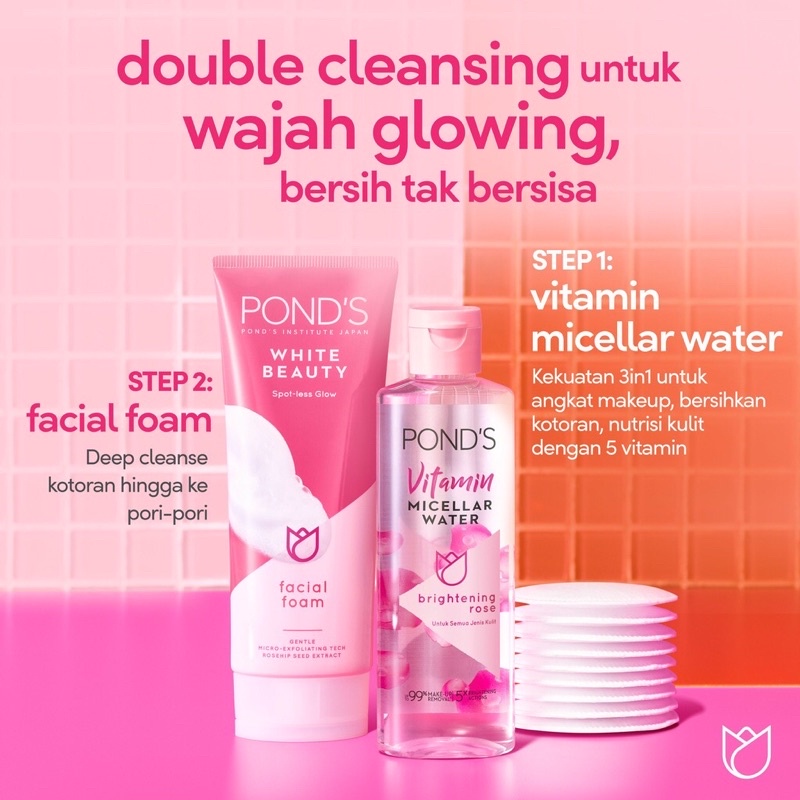 POND'S Micellar Water Brightening Rose Vitamin &amp; Charcoal 100 ml