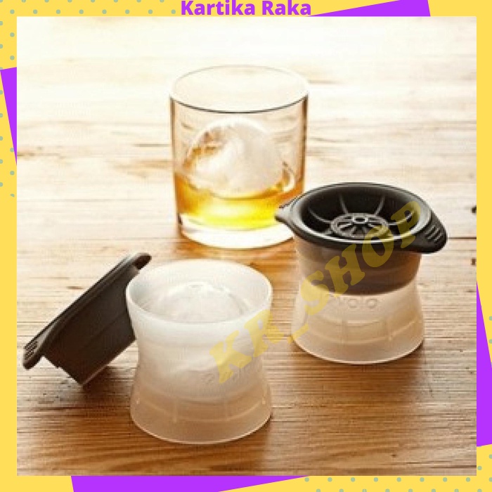 KR Pencetak Pembuat Cetakan Es Batu Bulat Bola Bundar Sempurna Ice Cube Mold 2 PCS 7 CM