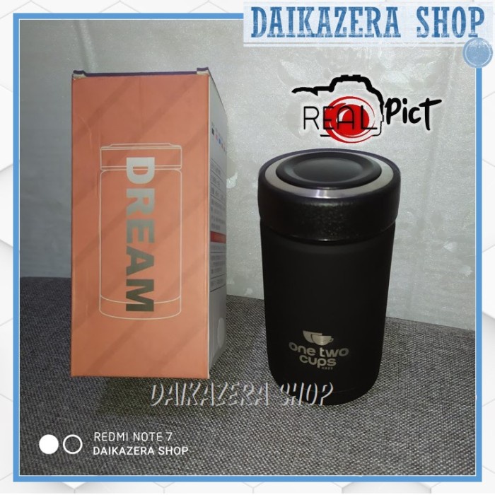 Botol Minum Saringan Kopi Teh Jahe Thermos Vacuum Stainless 400ml