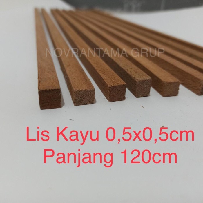 Lis Kayu 0,5x0,5cm Panjang 120cm, Lis Kayu 5x5mm