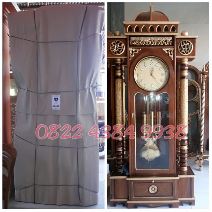 Lemari Jam Junghans Jati Motif Masjid Original Mesin Made In Germany Jerman asli