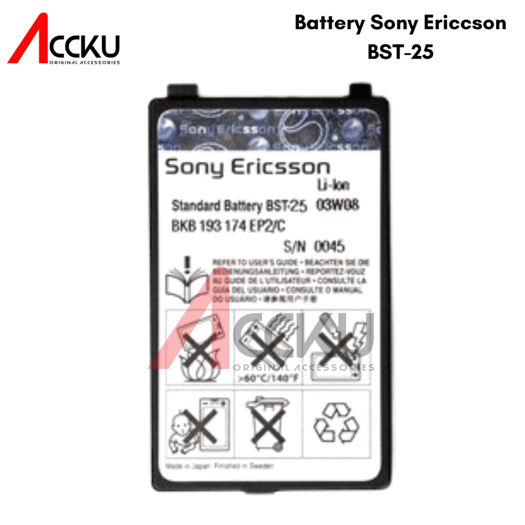 BATTERY SONY BATTERY / BATERAI SONY ERICSSON BST25 / BST-25 ORI 99 HIGH QUALITY