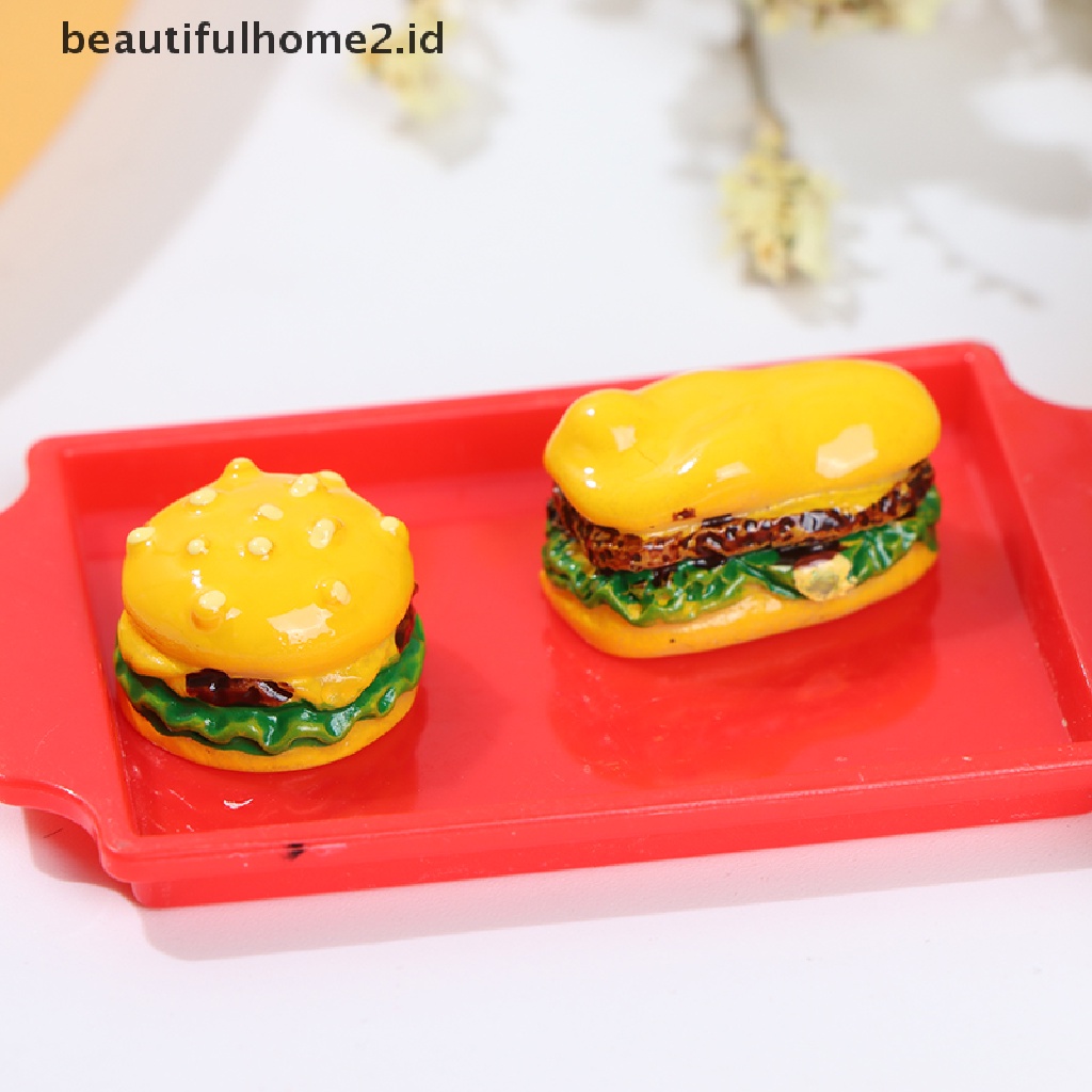 (Beautifulhome2) Buku Literatur Bahasa MandarinId 1 Set Miniatur Hamburger Untuk Aksesoris Rumah Boneka