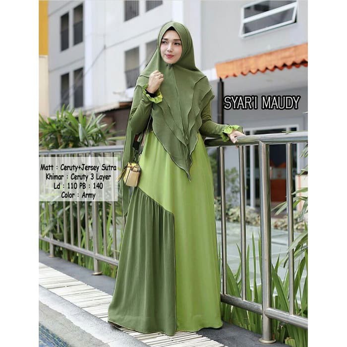 Baju Busana Muslim Wanita Gamis Syari Pesta Dres Maxi MAUDY TERBARU