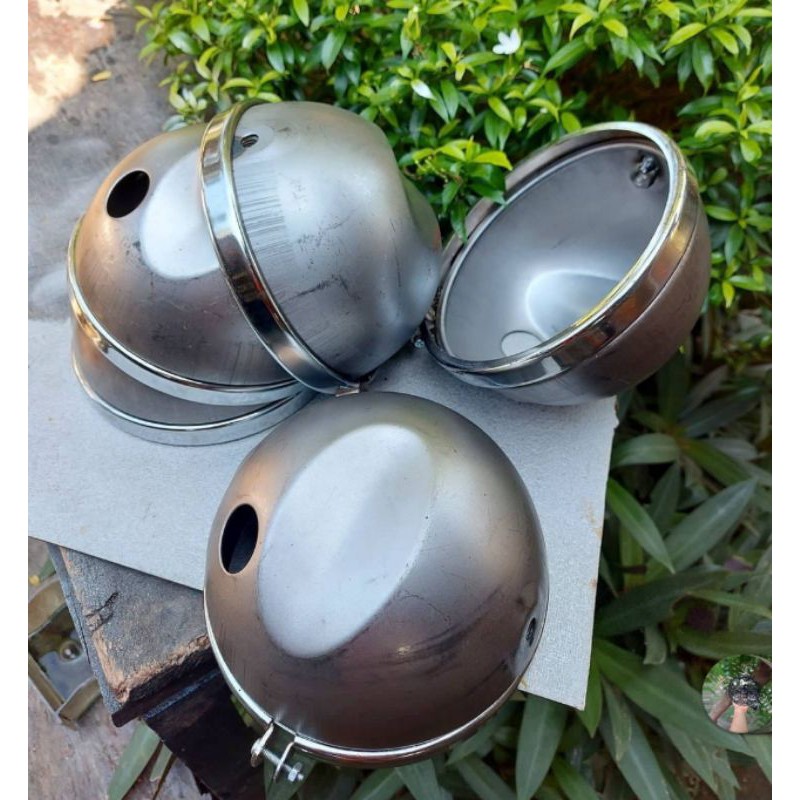 BATOK REFLEKTOR LAMPU L2G PRESS TEBAL SET LIST CHROME 5,75 INC PNP JUTE PESEK H4 DEPO AUTOPAL DAYMAK