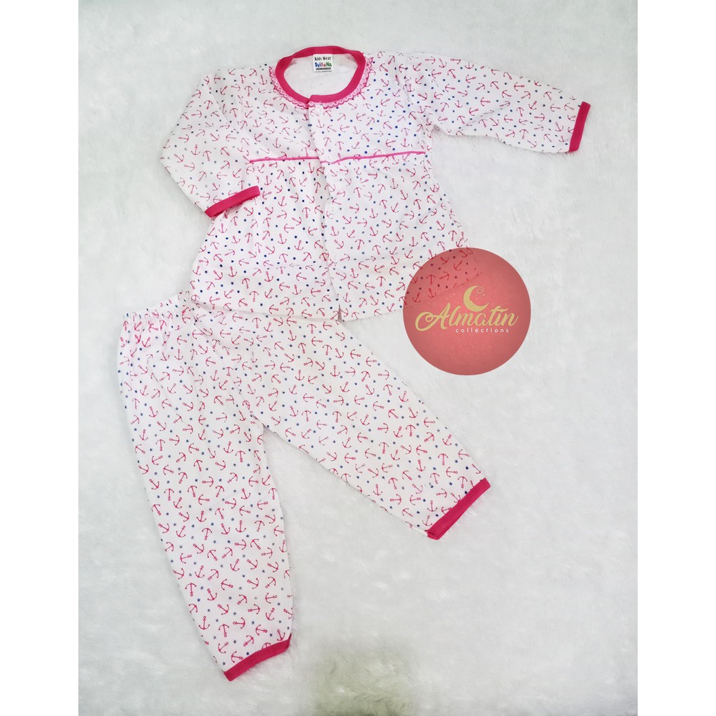 Setelan Baju Bayi / Piyama Bayi Perempuan Lengan Panjang, 3-18 Bulan, Motif Lucu, Bahan Adem, Lembut