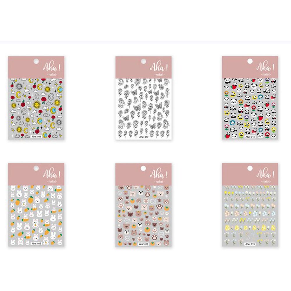 MXBEAUTY Women Nail Art Decorations Summer DIY Nail Decals Cartoon Nail Sticker Self-adhesive Star Rabbit Bear Painted Applique Panda Manicure Accessories