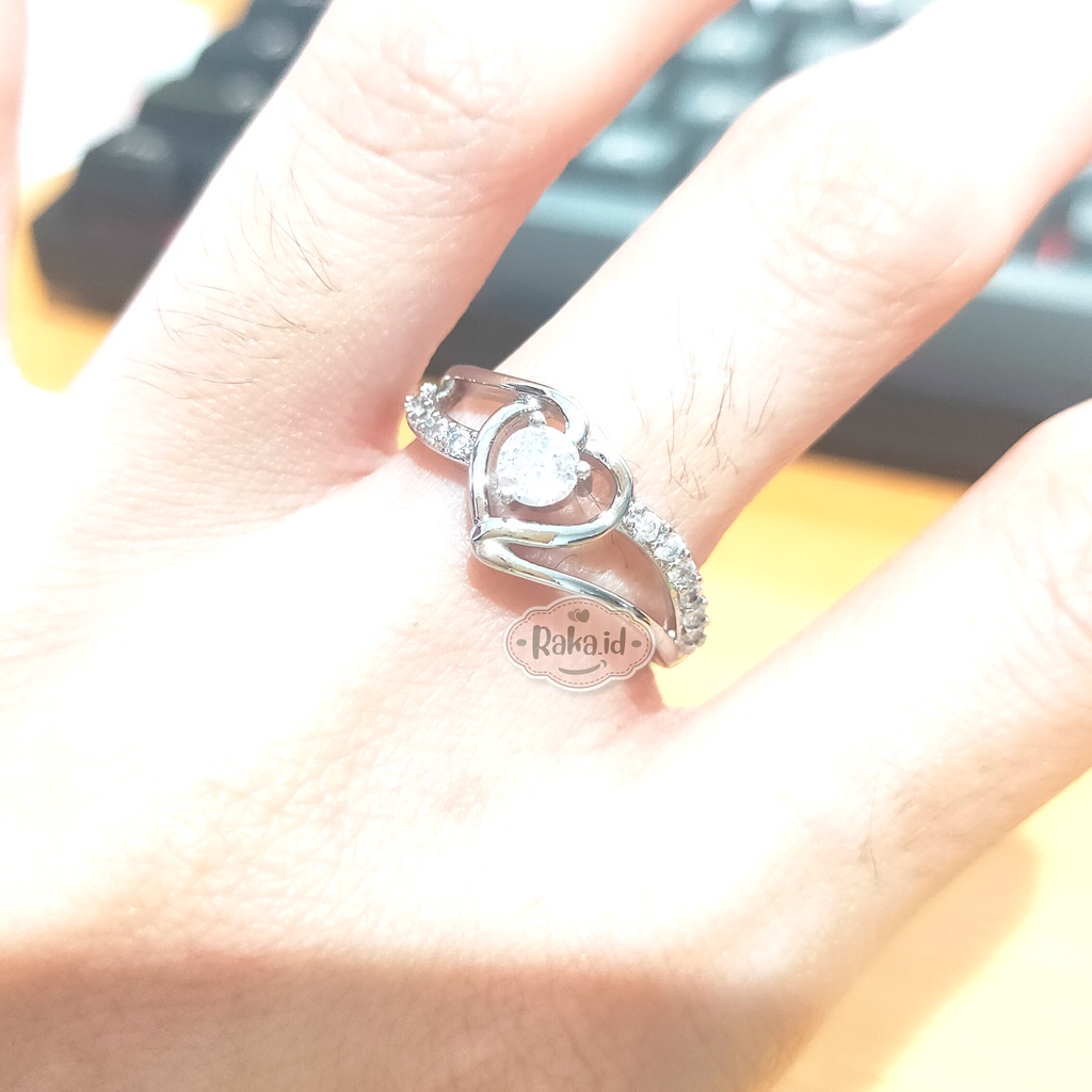 Cincin Wanita Cincin Dewasa Motif Love Mata Satu Aksesoris Perhiasan Wanita 1149